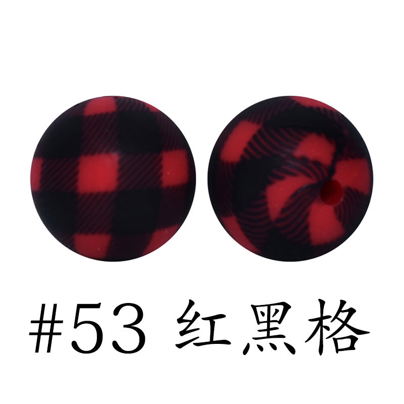 Wholesale 50pcs 16mm Print Silicone Beads Colorful Silicone Water Transfer Beads